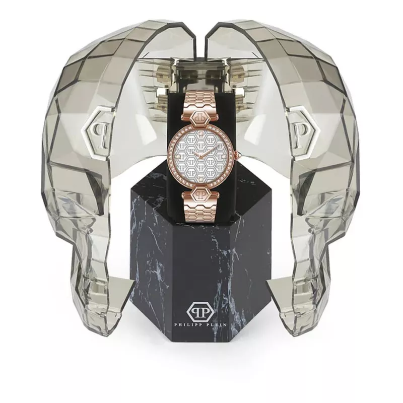 Philipp Plein Relógio de Mulher PWEAA0821 32mm Aço Inoxidável Quartzo com Mostrador de Caveira Preta