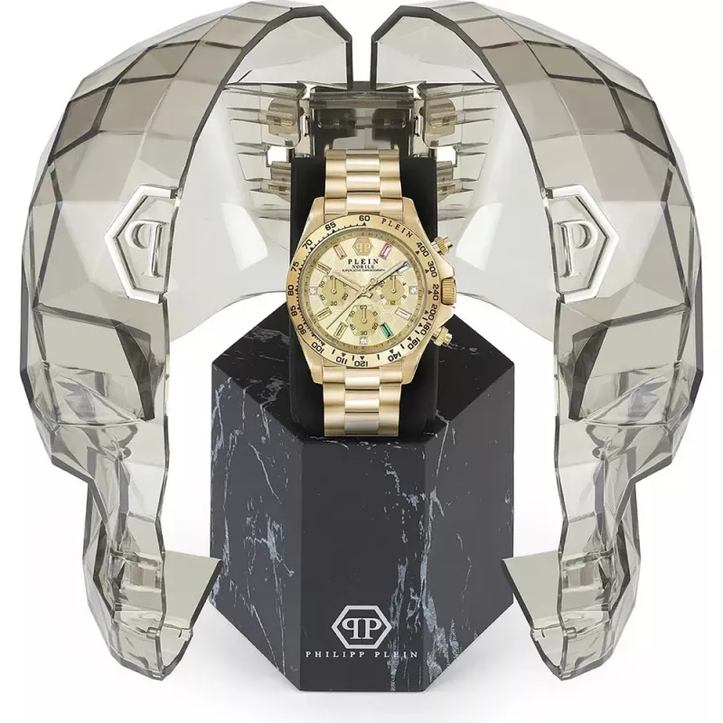 Philipp Plein Relógio de mulher PWSBA0223 quartzo analógico 38mm rosa-ouro aço inoxidável