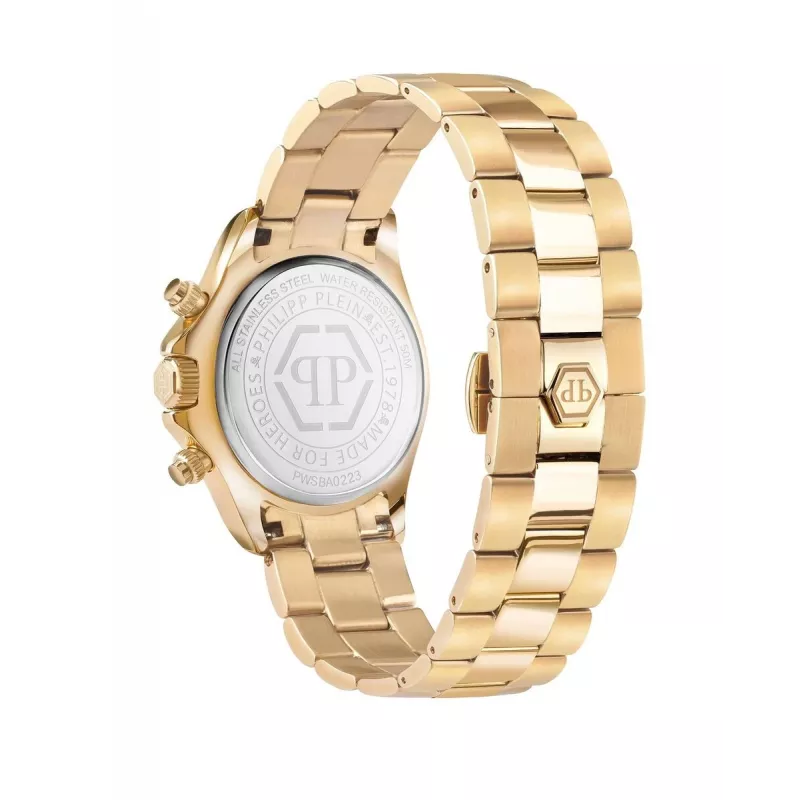 Philipp Plein Relógio de mulher PWSBA0223 quartzo analógico 38mm rosa-ouro aço inoxidável