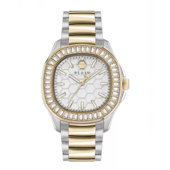 Relógio automático skeleton de mulher Philipp Plein PWTAA0523 38mm Aço inoxidável cor de ouro rosa e silicone preto