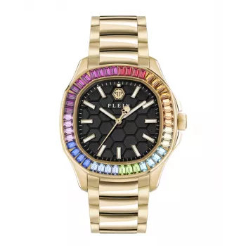 Relógio de quartzo analógico de mulher Philipp Plein PWTAA1224 The G.O.A.T. 37mm Aço inoxidável cor de ouro rosa
