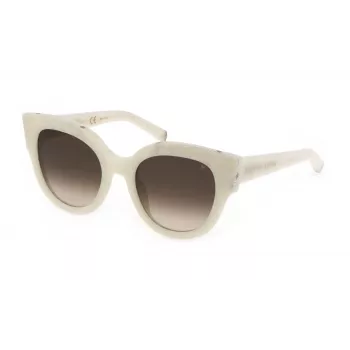 Óculos de sol de mulher Philipp Plein SPP026S5309YL armação de acetato dourada/amarela lentes castanhas degradê 53mm