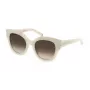 Óculos de sol de mulher Philipp Plein SPP026S5309YL armação de acetato dourada/amarela lentes castanhas degradê 53mm