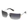 Philipp Plein Óculos de sol de mulher SPP027S950300 - Oversized Square Shield, armação de acetato preta, lentes cinzentas degradê, proteção UV400