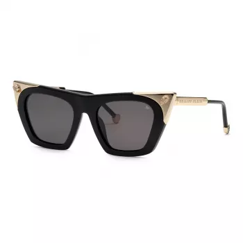 Óculos de sol de mulher Philipp Plein SPP134S520700 armação de metal tom dourado lentes degradê castanhas 52mm