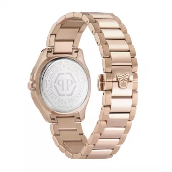 Relógio de quartzo de mulher Philipp Plein The Skeleton PWTAA0723 38mm silicone preto