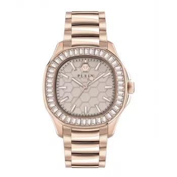 Relógio de quartzo de mulher Philipp Plein The Skeleton PWTAA0723 38mm silicone preto