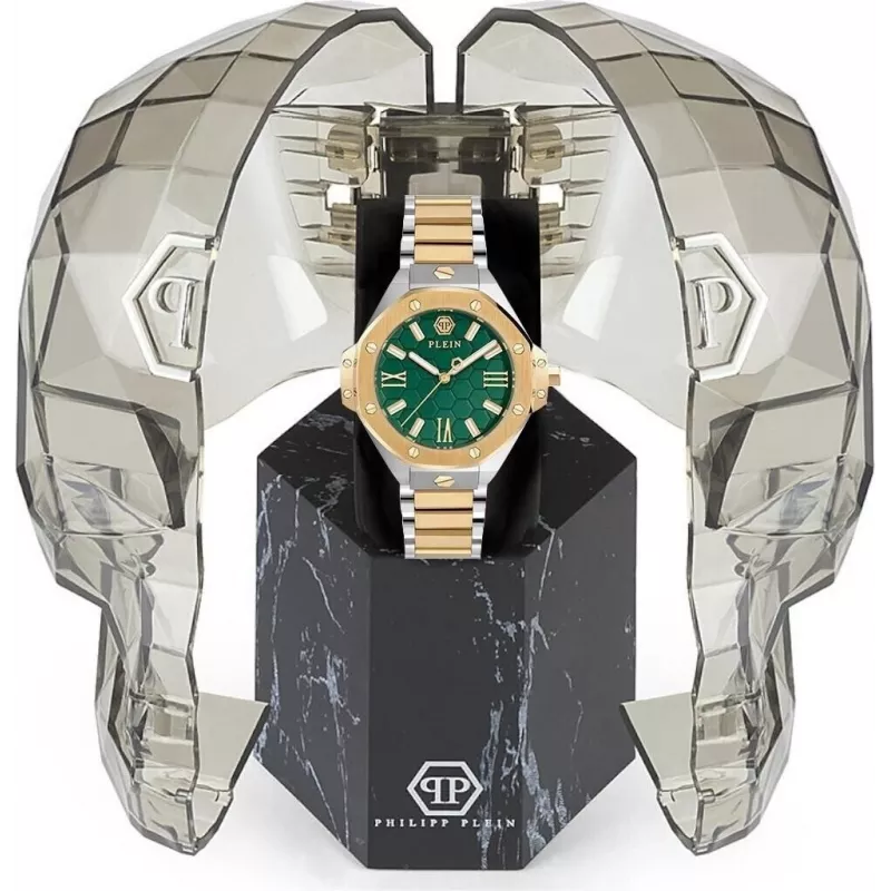 Relógio de mulher Philipp Plein PWBDA0724 39mm quartzo aço inoxidável silicone preto