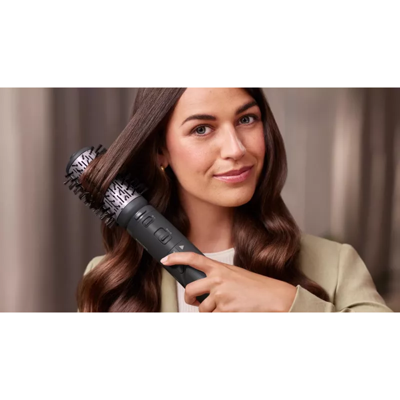 Escova modeladora de caracóis Philips 7000 Series BHA715/00, cinzento quente/rosa, 1000W, 1,8m