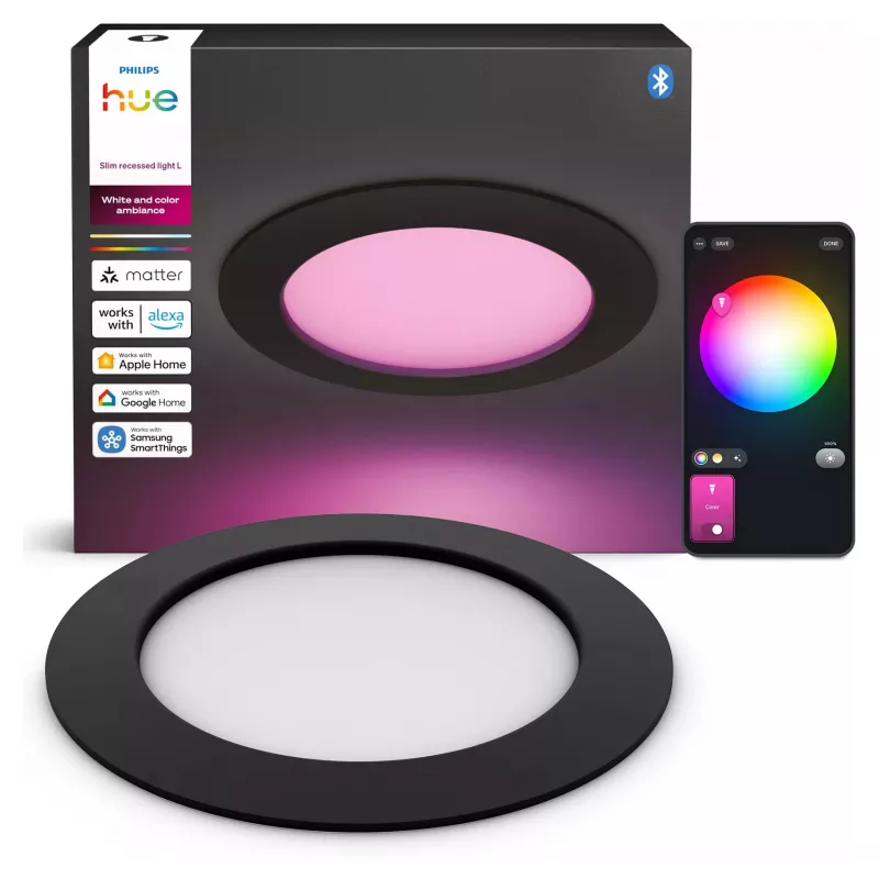 Philips Hue White & Color Ambiance Slim Recessed Light L EMEA-Preto