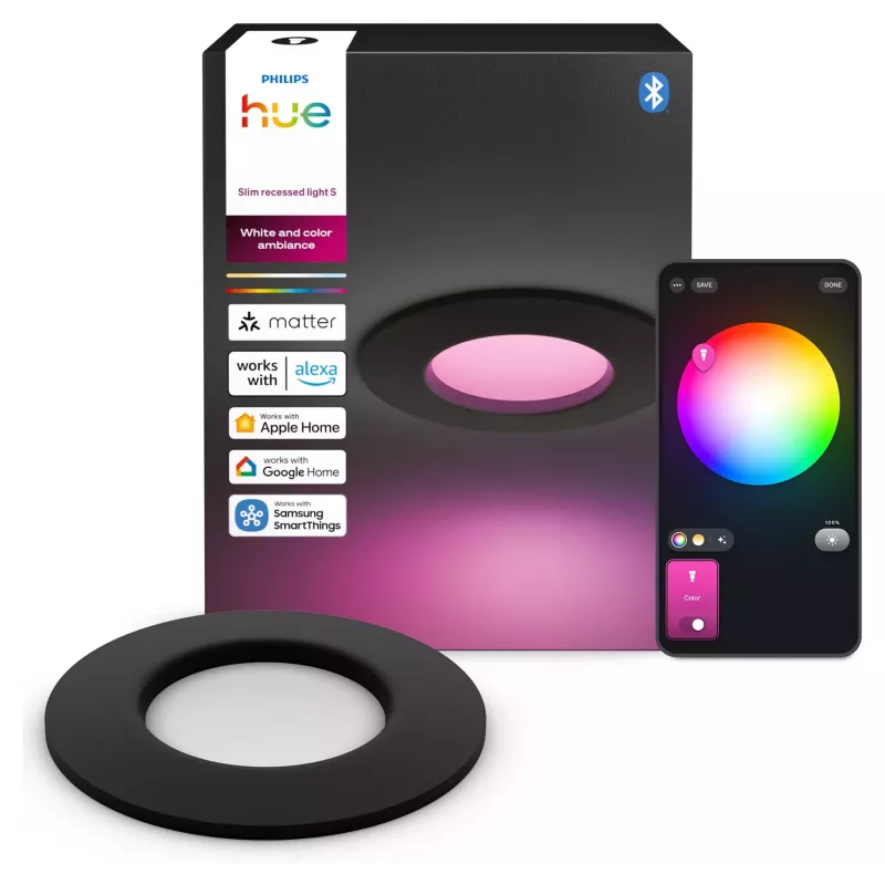 Philips Hue White & Color Ambiance Slim Recessed Light S EMEA preto