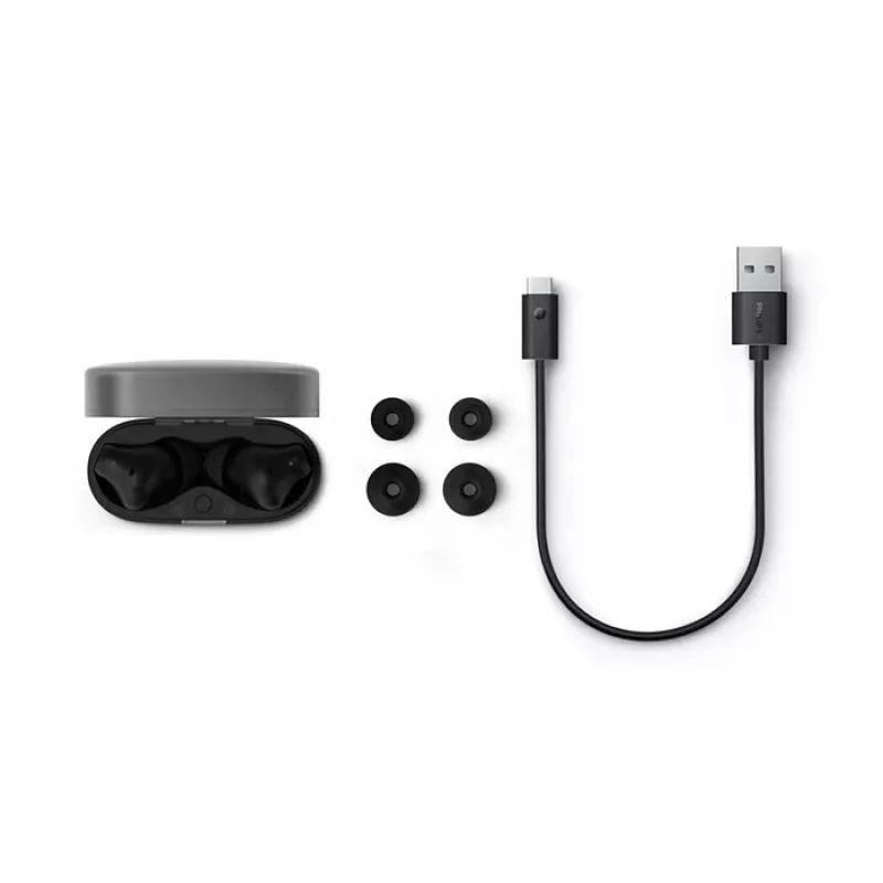 Auscultadores sem fios PHILIPS TAT2000BK/00 True Wireless in-ear Bluetooth 5.0 com estojo de carregamento, proteção IPX4 contra salpicos e suor, microfone incorporado, preto