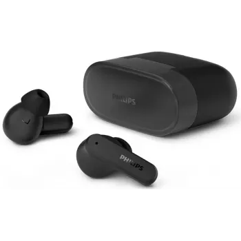 Auscultadores sem fios PHILIPS TAT2000BK/00 True Wireless in-ear Bluetooth 5.0 com estojo de carregamento, proteção IPX4 contra salpicos e suor, microfone incorporado, preto