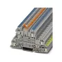 Phoenix 3076032 UTI 2,5-PE/L/NTB Bloco de bornes de instalação em várias camadas, ligação por parafuso, 3 níveis, 5 ligações, 500 V, 24 A, 0,14-4 mm², cinzento