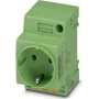 Tomada para armário elétrico Phoenix Contact EO-CF/PT/GN, Tipo F Schuko, Push-in, verde, 250V/16A, IP20, 804039