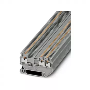 Phoenix Contact PT 1,5/S-TWIN borne de passagem de dois níveis push-in, cinzento, 1,5 mm², 500 V, 17,5 A, montagem em calha DIN