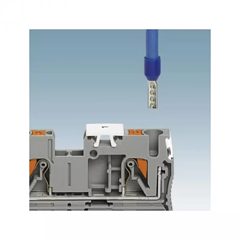 Borne de passagem Phoenix Contact PT 2,5 push-in, 2,5 mm², cinzento, montagem em calha DIN, 800 V, 24 A