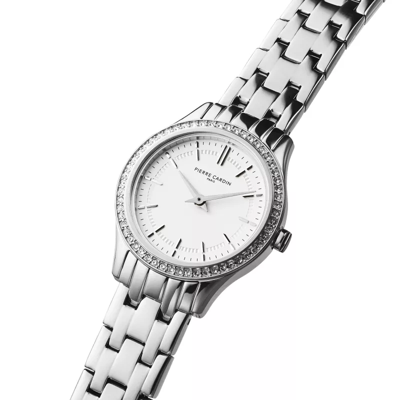 Relógio de quartzo para mulher Pierre Cardin CF.0601.SJ – 30 mm aço inoxidável, mostrador prateado