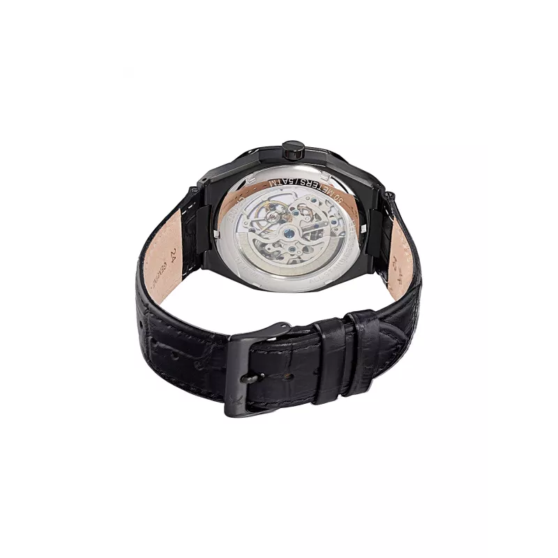 Relógio analógico de quartzo de homem Pierre Cardin CF.1002.LB.1 42mm mostrador preto bracelete de couro