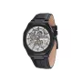 Relógio analógico de quartzo de homem Pierre Cardin CF.1002.LB.1 42mm mostrador preto bracelete de couro