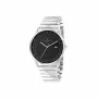 Relógio de homem Pierre Cardin quartzo analógico CLC.6006 - Caixa de aço inoxidável 43 mm bracelete de pele preta