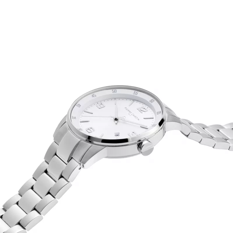 Pierre Cardin homem relógio de quartzo analógico CMR.0006 40 mm aço inoxidável mostrador preto bracelete de couro