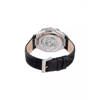 Pierre Cardin relógio analógico de quartzo de homem CF.1002.LB.2 42mm aço inoxidável mostrador preto bracelete de pele