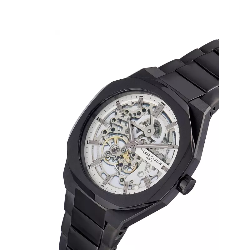 Relógio Pierre Cardin quartzo analógico homem CF.1002.MB 42mm preto aço inoxidável milanese mesh