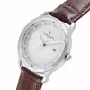 Relógio de quartzo analógico de homem Pierre Cardin CLC.6000 43mm caixa de aço inoxidável bracelete de pele preta