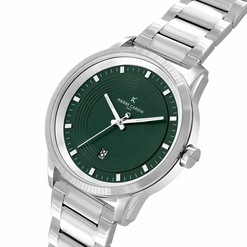 Relógio de homem Pierre Cardin CCP.5028 (45 mm) caixa de aço inoxidável mostrador preto bracelete de pele
