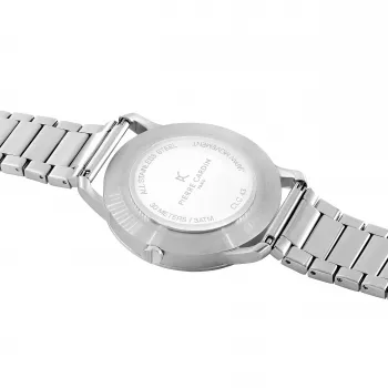 Relógio de homem Pierre Cardin CLC.6001 43 mm aço inoxidável quartzo analógico mostrador preto bracelete de pele