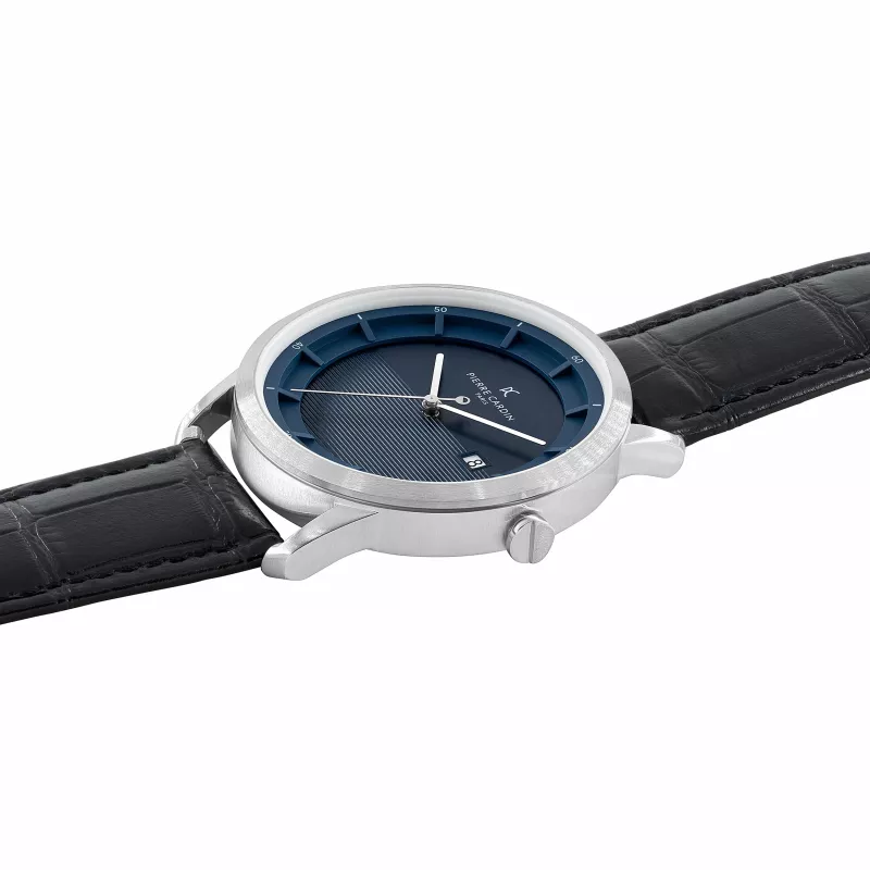 Pierre Cardin Relógio para homem CLC.6004 43 mm aço inoxidável pele mostrador preto