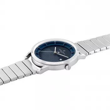 Relógio de homem Pierre Cardin CLC.6005 43mm aço inoxidável quartzo analógico mostrador preto bracelete de pele