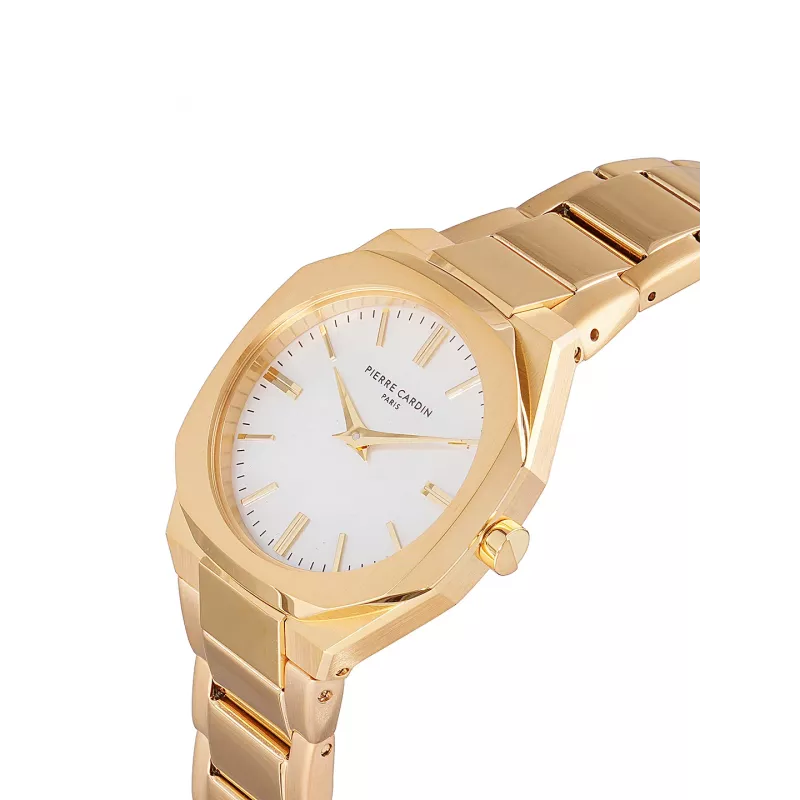 Pierre Cardin relógio de senhora analógico de quartzo CF.1008.MG.1 32mm bracelete de malha milanesa de aço inoxidável prateada