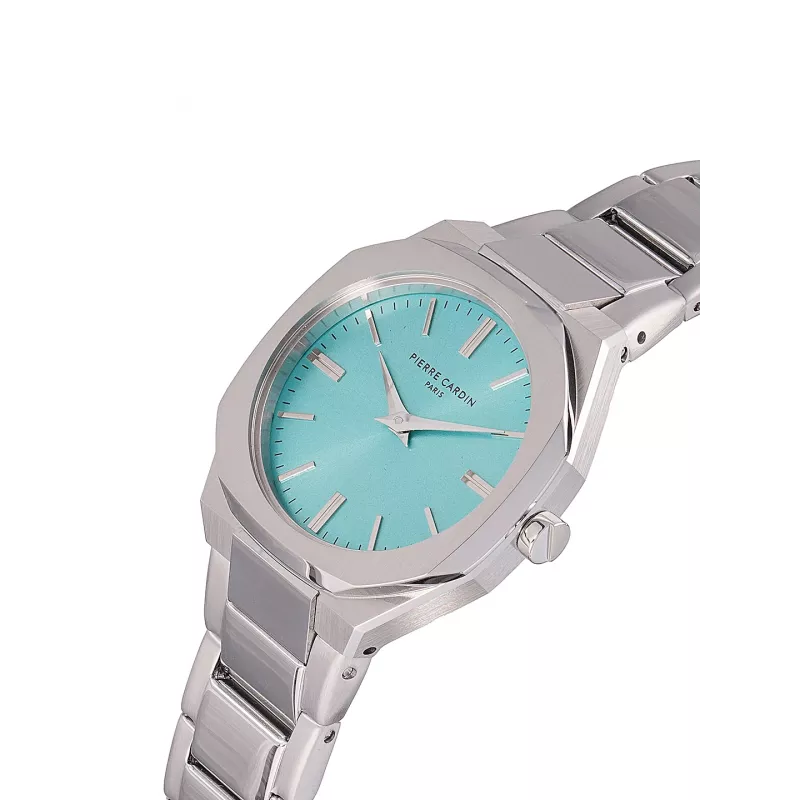 Pierre Cardin Relógio de mulher CF.1008.MS.1 Relógio de quartzo analógico 32mm Prateado Bracelete de malha de aço inoxidável