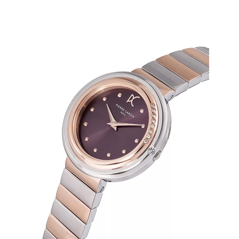 Pierre Cardin relógio de mulher CF.1010.MU.1 relógio analógico de quartzo 32 mm prateado aço inoxidável malha