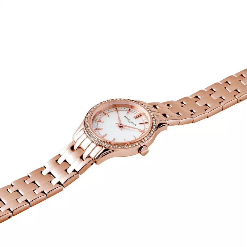 Relógio Pierre Cardin senhora quartzo analógico CF.0611.SC.RG - 30mm ouro rosa malha de aço inoxidável