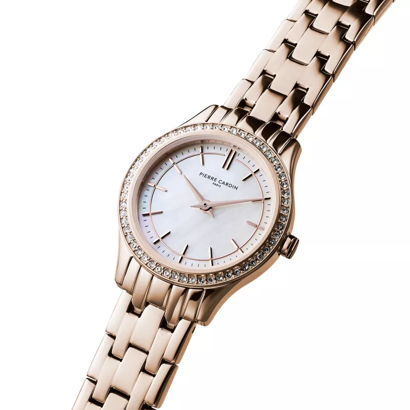 Relógio Pierre Cardin senhora quartzo analógico CF.0611.SC.RG - 30mm ouro rosa malha de aço inoxidável