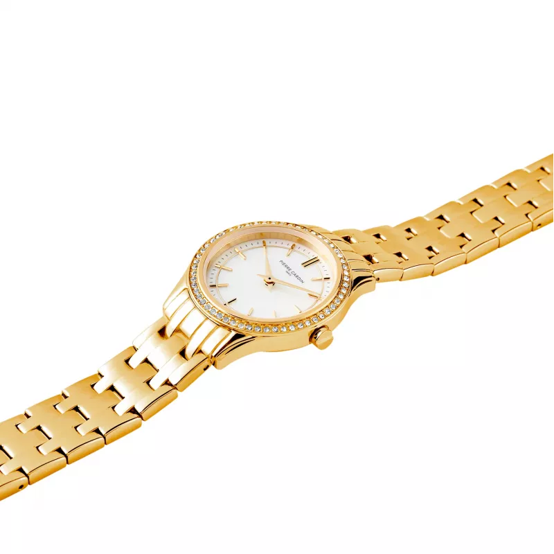 Relógio analógico de quartzo de mulher Pierre Cardin CF.0611.SE.G 30mm mesh em aço inoxidável