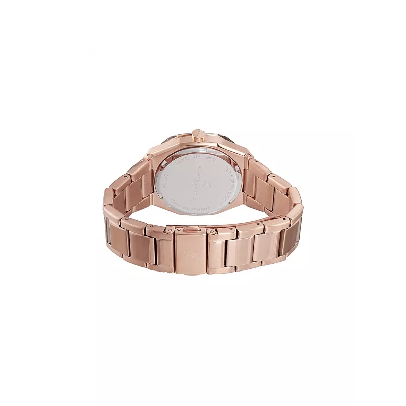 Relógio analógico de quartzo de mulher Pierre Cardin CF.1008.MR 32mm malha de aço inoxidável cor de ouro rosa