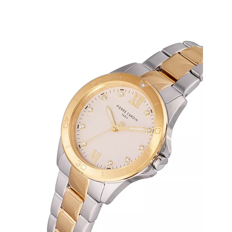 Relógio de pulso de quartzo de mulher Pierre Cardin CF.1009.MU - 34 mm aço inoxidável com mostrador em madrepérola