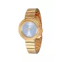 Relógio de pulso de quartzo de mulher Pierre Cardin CF.1010.MG.1 - caixa de aço inoxidável dourado de 32 mm, mostrador branco e bracelete de pele castanha