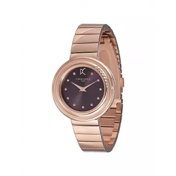 Relógio analógico de quartzo de mulher Pierre Cardin CF.1010.MR 32mm mostrador prateado bracelete de pele preto