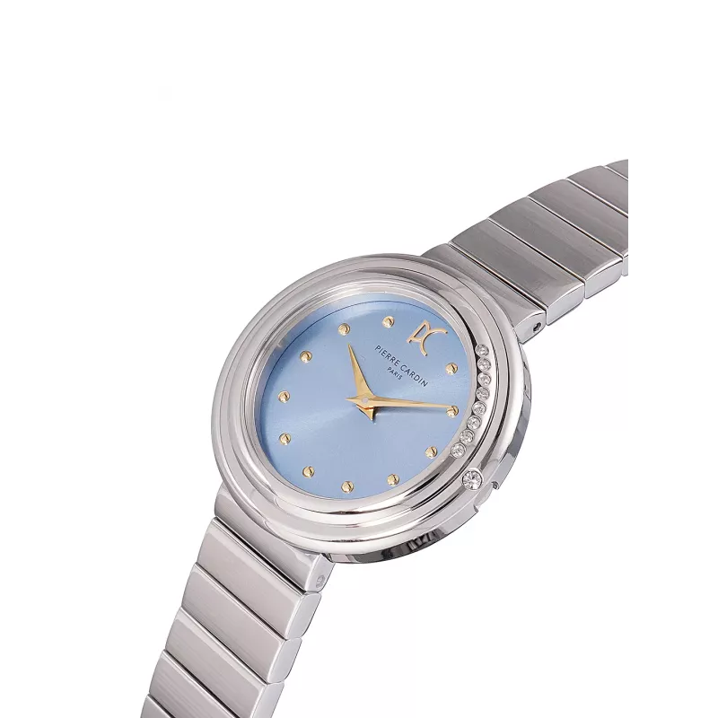 Relógio de pulso de quartzo analógico Pierre Cardin mulher CF.1010.MS 32mm em malha de aço inoxidável prateada