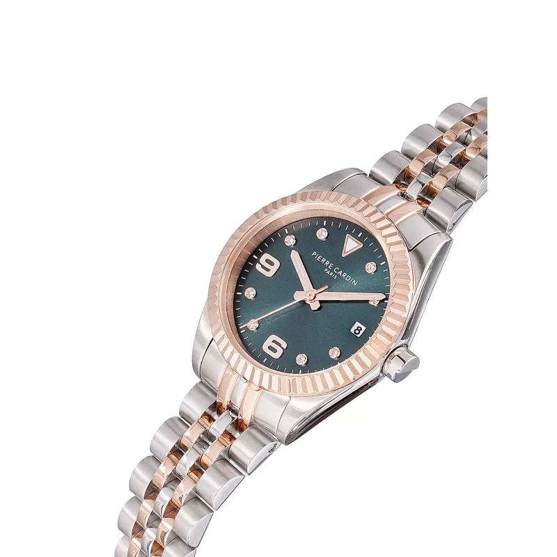Pierre Cardin mulher relógio de quartzo analógico CF.1012.MU.2 - 28 mm ouro rosa bracelete de malha de aço inoxidável