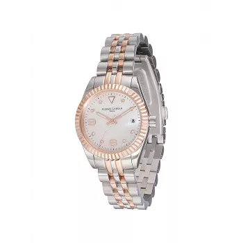 Relógio analógico de quartzo de mulher Pierre Cardin CF.1012.MU (28mm) prateado aço inoxidável bracelete milanesa