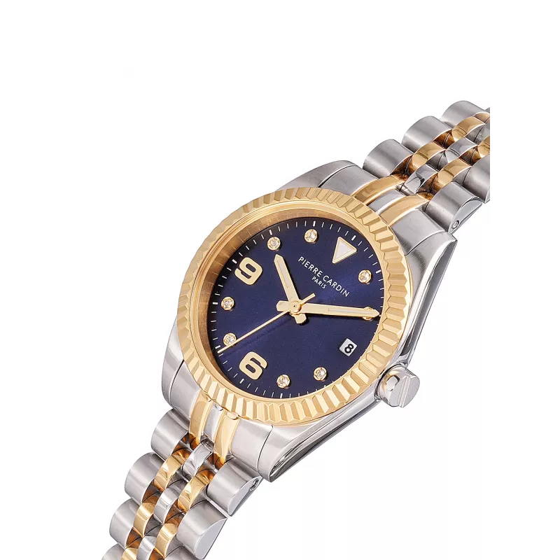 Relógio de quartzo analógico de mulher Pierre Cardin CF.1012.MU.3 - 28 mm prateado aço inoxidável mesh