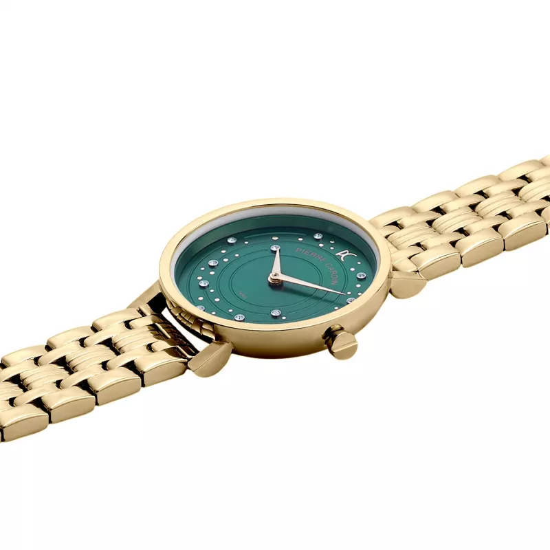 Relógio de quartzo de mulher Pierre Cardin CCM.0552 prateado aço inoxidável malha 32mm