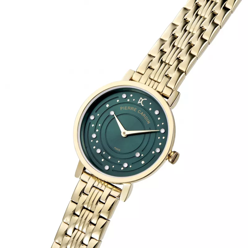 Relógio de quartzo de mulher Pierre Cardin CCM.0552 prateado aço inoxidável malha 32mm