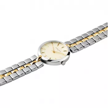 Pierre Cardin relógio de quartzo para mulher CF.0707.SU.G 32mm prata aço inoxidável bracelete milanesa